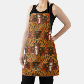 Herfst eekhoorn op donkerbruin schort (Insitu)