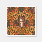 Herfst eekhoorn op donkerbruin servet (Voorkant)