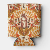 Herfst eekhoorn op off white blikjeskoeler (Voorkant)