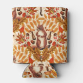 Herfst eekhoorn op off white blikjeskoeler (Achterkant)