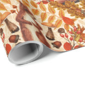 Herfst eekhoorn op off white cadeaupapier (Rol Hoek)