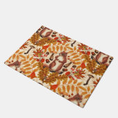Herfst eekhoorn op off white deurmat (Schuin)