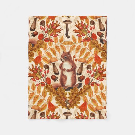 Herfst eekhoorn op off white fleece deken (Voorkant)