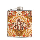 Herfst eekhoorn op off white heupfles (Voorkant)