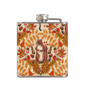 Herfst eekhoorn op off white heupfles (Achterkant)