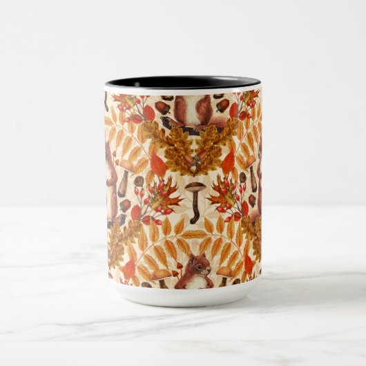 Herfst eekhoorn op off white mok (Midden)