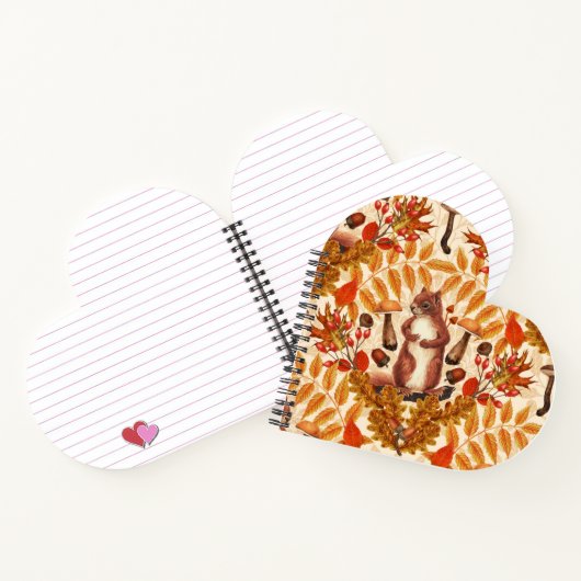 Herfst eekhoorn op off white notitieboek (Binnen)