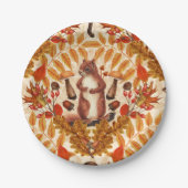 Herfst eekhoorn op off white papieren bordje (Voorkant)