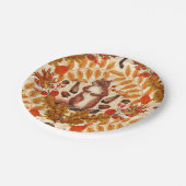Herfst eekhoorn op off white papieren bordje (Gekanteld)
