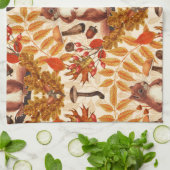 Herfst eekhoorn op off white theedoek (Gevouwen)