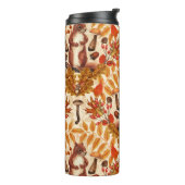 Herfst eekhoorn op off white thermosbeker (Gedraaid links)