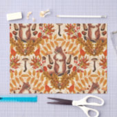 Herfst eekhoorn op off white tissuepapier (Craft)