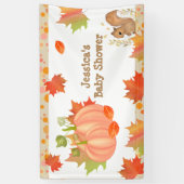 Herfst Eekhoorn Pompoen Party Banner (Verticaal)