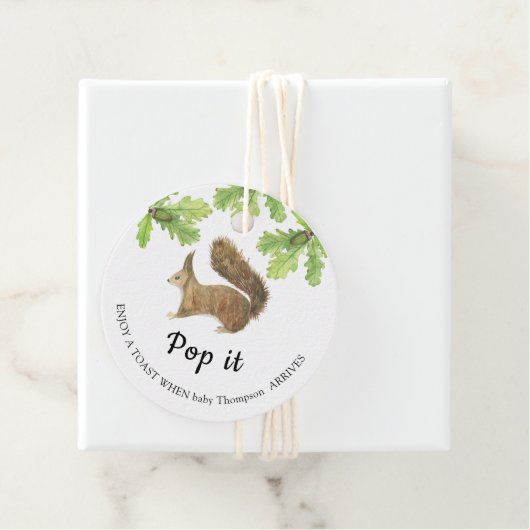 Herfst Eekhoorn - Pop het! Als ze poppen Bedankjes Labels (In situ)