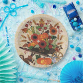 Herfst Eekhoorn Rustic Cute Floral Papieren Bordje (Feest)