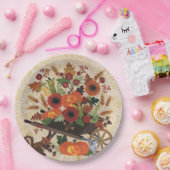 Herfst Eekhoorn Rustic Cute Floral Papieren Bordje (Feest)