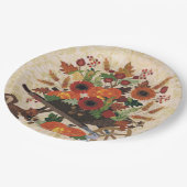 Herfst Eekhoorn Rustic Cute Floral Papieren Bordje (Gekanteld)