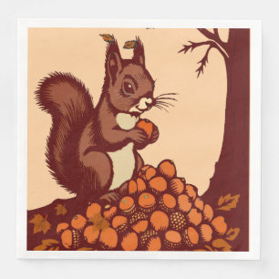 🐿️ Herfst Eekhoorn – Set van 50 Servet