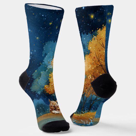 herfst-eekhoorn sokken (Gebogen)