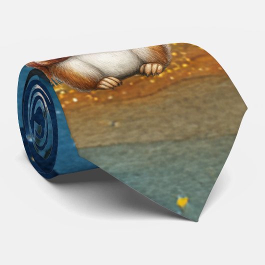 herfst-eekhoorn stropdas (Opgerold)