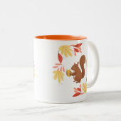 Herfst Eekhoorn Tweekleurige Koffiemok (Voorkant rechts)