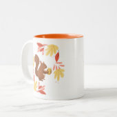 Herfst Eekhoorn Tweekleurige Koffiemok (Voorkant links)
