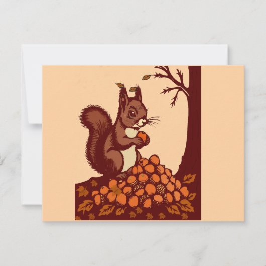 🐿️ Herfst Eekhoorn Uitnodigingskaart Kaart (Voorkant)