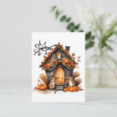 Herfst Eekhoorns AI Gegenereerde Waterverf Briefkaart (Staand voorkant)