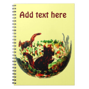 Herfst Eekhoorns Dieren Kunst Notitieboek