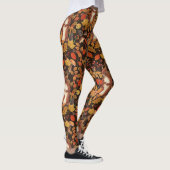 Herfst eekhoorns en flora op donkerbruin leggings (Rechts)