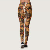 Herfst eekhoorns en flora op donkerbruin leggings (Achterkant)