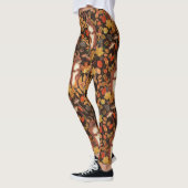 Herfst eekhoorns en flora op donkerbruin leggings (Links)