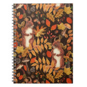 Herfst eekhoorns en flora op donkerbruin notitieboek (Voorkant)