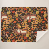Herfst eekhoorns en flora op donkerbruin sherpa deken (Voorkant (horizontaal))
