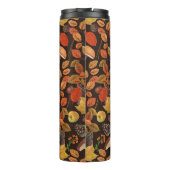 Herfst eekhoorns en flora op donkerbruin thermosbeker (Achterkant)