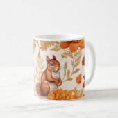 Herfst Eekhoorns en Floral Elegance Koffiemok (Voorkant rechts)