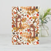 Herfst eekhoorns en herfst flora op off white (Staand voorkant)