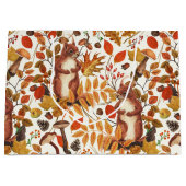 Herfst eekhoorns en herfst flora op off white groot cadeauzakje (Voorkant)