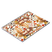 Herfst eekhoorns en herfst flora op off white notitieboek (Linkerzijde)