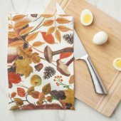 Herfst eekhoorns en herfst flora op off white theedoek (Quarter Fold)