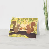 Herfst Eekhoorns Gele Kaart (Voorkant)