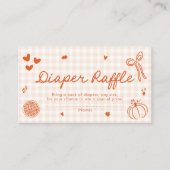 Herfst Een beetje Cutie Pie Baby shower Luier Raff Informatiekaartje (Voorkant)