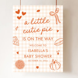 Herfst een beetje Cutie Pie Baby shower welkomstbo Poster