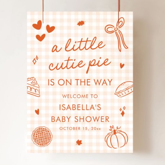 Herfst een beetje Cutie Pie Baby shower welkomstbo Poster