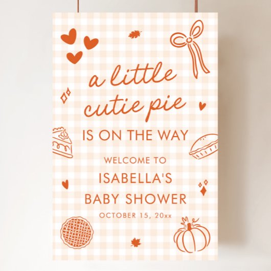 Herfst een beetje Cutie Pie Baby shower welkomstbo Poster
