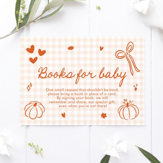 Herfst een beetje pompoen Baby shower boeken voor Informatiekaartje