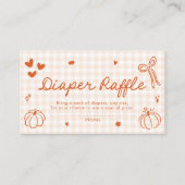 Herfst Een beetje pompoen Baby shower luier Raffle Informatiekaartje (Voorkant)