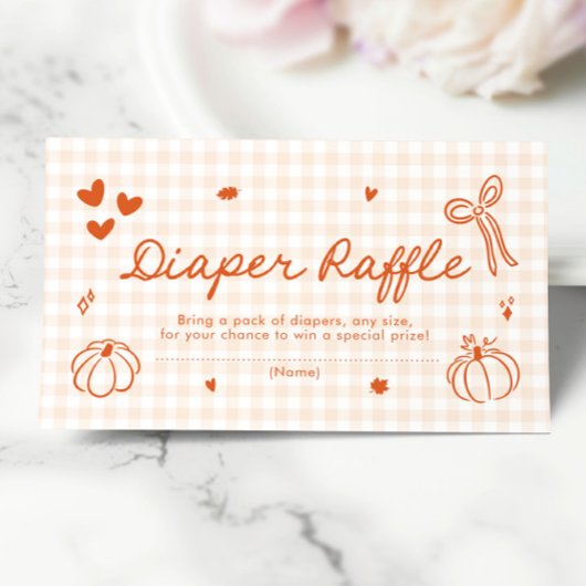 Herfst Een beetje pompoen Baby shower luier Raffle Informatiekaartje