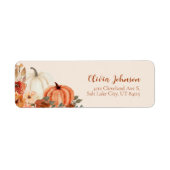 Herfst een beetje pompoen Baby shower retouradres Etiket (Voorkant)