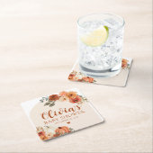 Herfst een beetje pompoen herfst bloemig Baby show Kartonnen Onderzetters (Insitu)